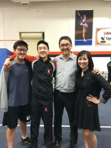 --------------- This is us on our 24th anniversary, celebrating Corban's senior night for gymnastics.